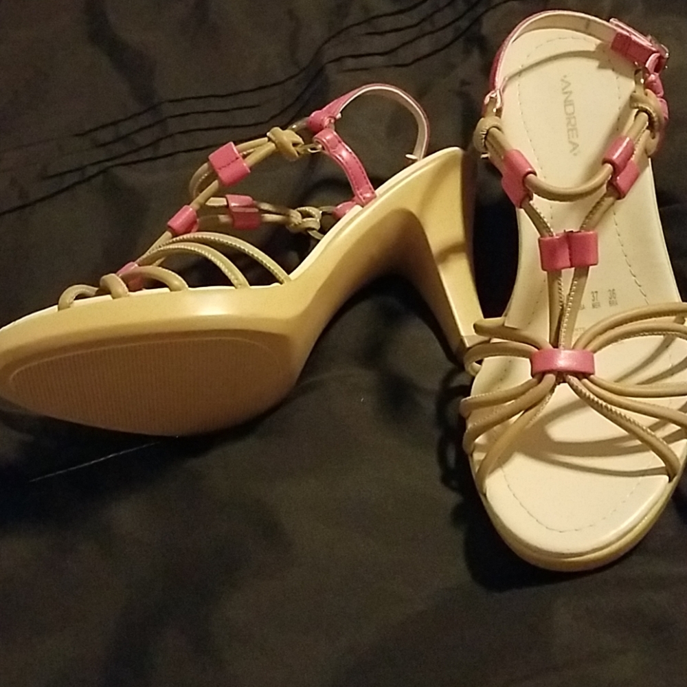 Andrea Beige and Fuschia heels